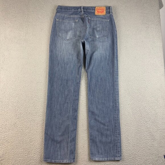 Levis 514 Jeans Mens 34x34 Blue Straight Fit Slim Leg Classic Cotton Blend Faded - Picture 2 of 8